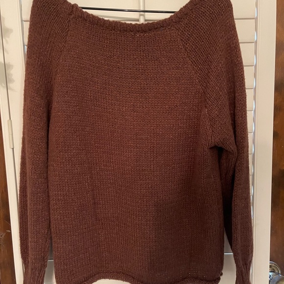 Medium (can be off the shoulder) brown sweater. - Picture 2 of 2